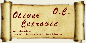 Oliver Četrović vizit kartica